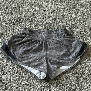 Gray Lululemon Hotty Hot Shorts low rise 2.5 inch,size 2 (slightly smaller) used